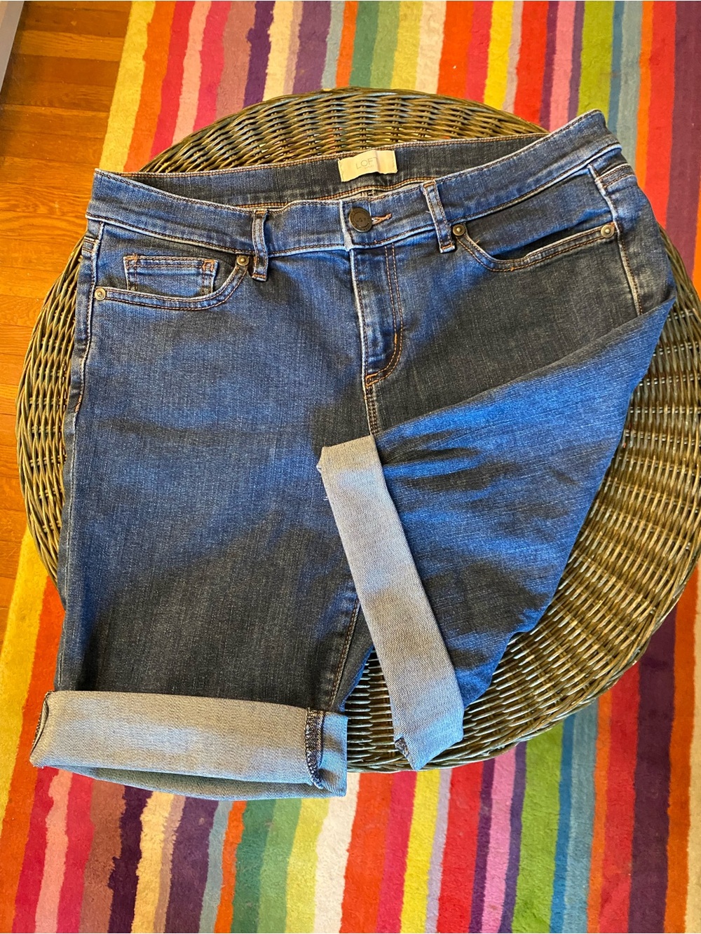 LOFT Dark Blue Denim Jean Shorts